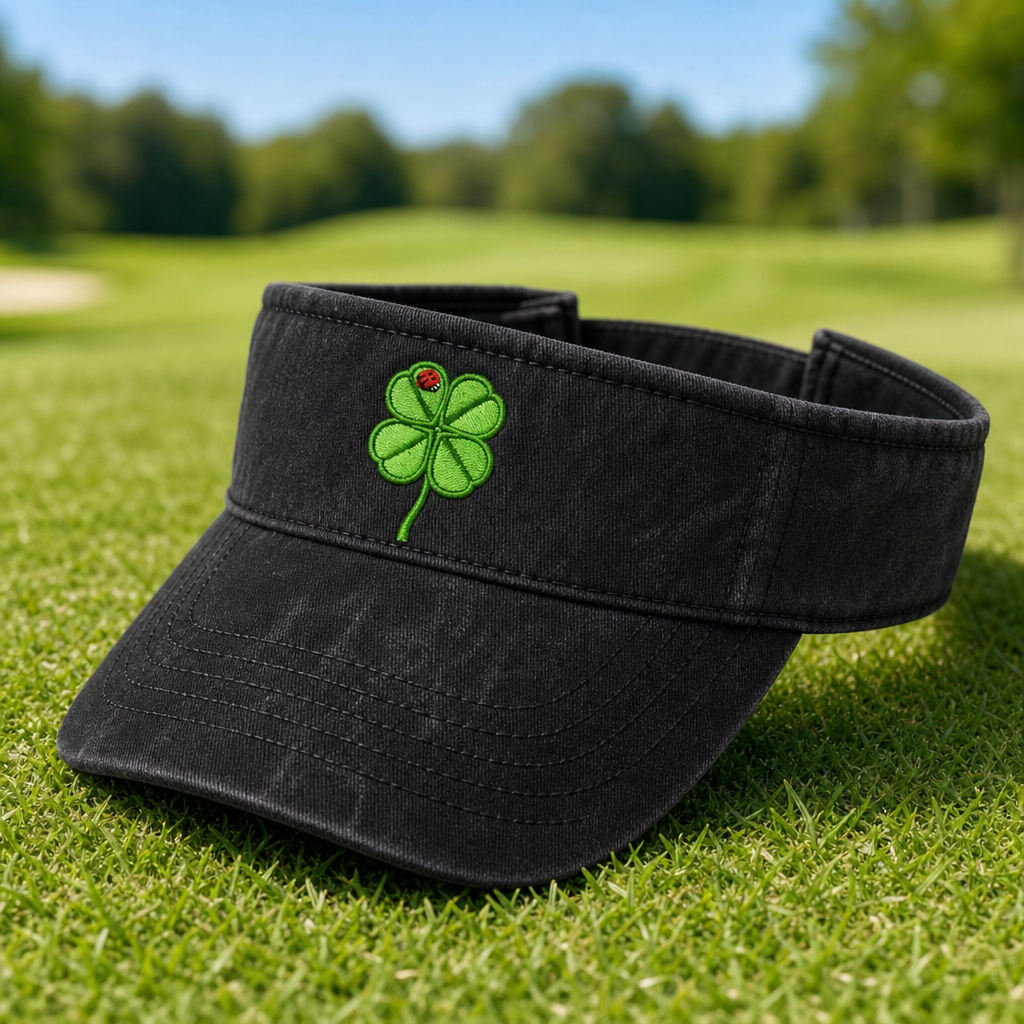 Lucky Clover Embroidered Visor - Lifestyle, White