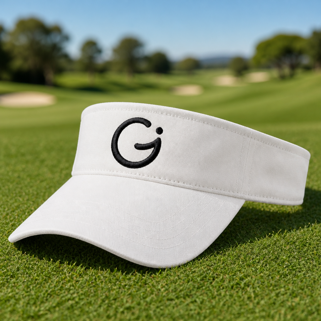 GerberaPrints Embroidered Visor - Lifestyle, White