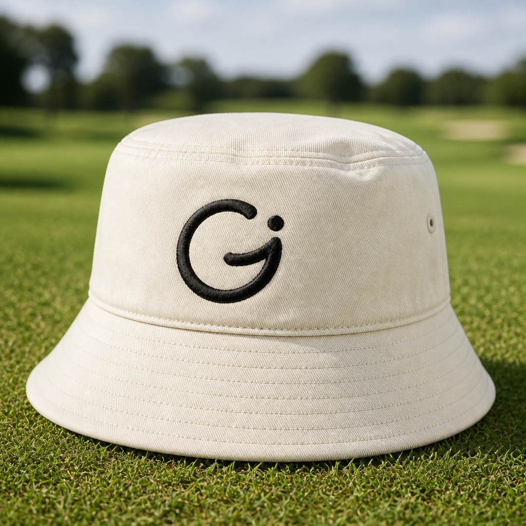 GerberaPrints Embroidered Bucket Hat - Lifestyle, White