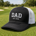 Golf Dad 2026 Embroidered Trucker Hat - Lifestyle, Black - White