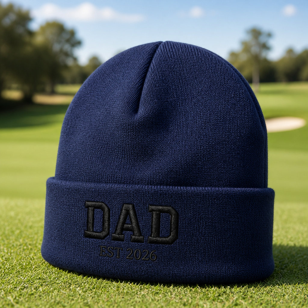 Golf Dad 2026 Embroidered Beanie - Lifestyle, Navy