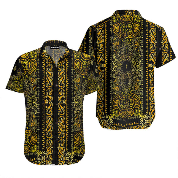 Barber Bandana Style Gold Hawaiian Shirt
