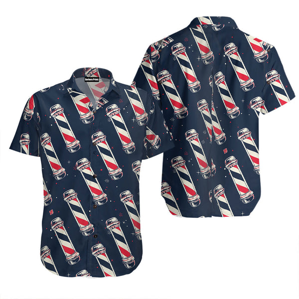 Barber Pole Pattern Aloha Hawaiian Shirt