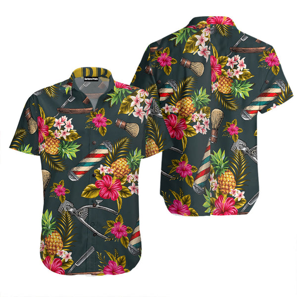 Barber Tools Pattern Aloha Hawaiian Shirt