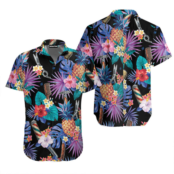 Barber Tools The Tropical Leaves Pattern Aloha Hawaiian Shirt
