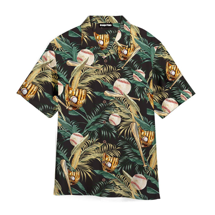 Baseball Tropical Green Hawaiian Shirt