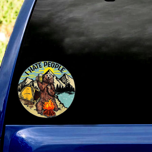 Bear Drinking Beer Car Decal Sticker | Waterproof | PVC Vinyl | CS1110