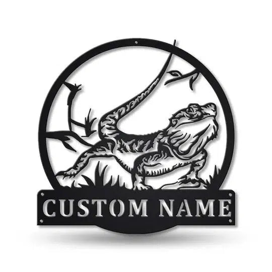 Bearded Dragon Custom Cut Metal Sign | MN1362-Gerbera Prints.