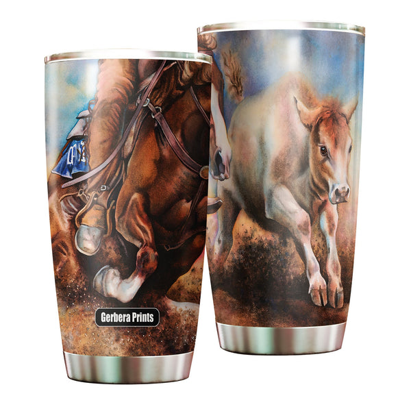 Beautiful Horse Stainless Steel Tumbler Cup | Travel Mug | TC3943-20oz-Gerbera Prints.