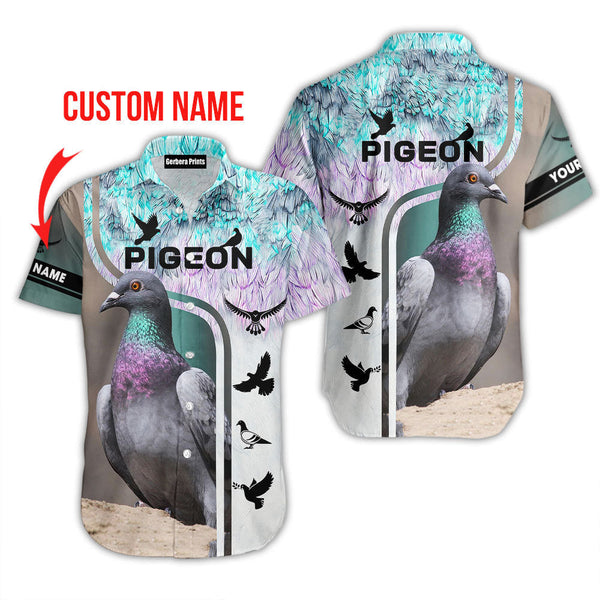 Beautiful Pigeon Custom Name Hawaiian Shirt For Men & Women