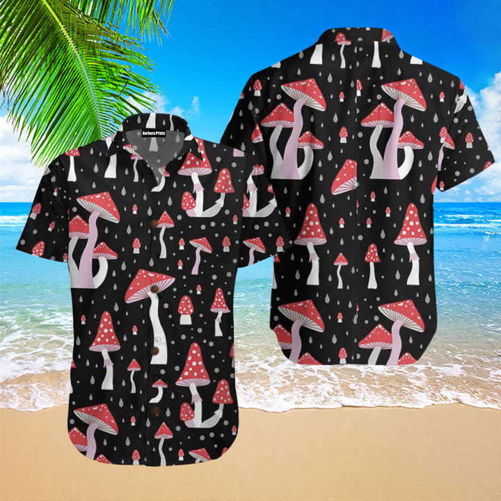 Beautiful Unique Mushroom Pattern Aloha Hawaiian Shirt