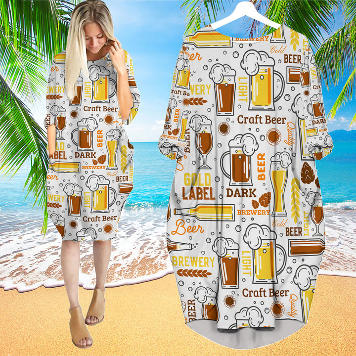 Beer Born To Drink Long Sleeve Midi Dress | MD1126