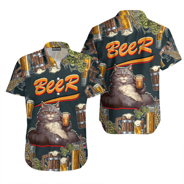 Beer Cat - Gift for Cat Lovers, Beer Lovers - Cat Drinking Aloha Hawaiian Shirts For Men & For Women WT9846