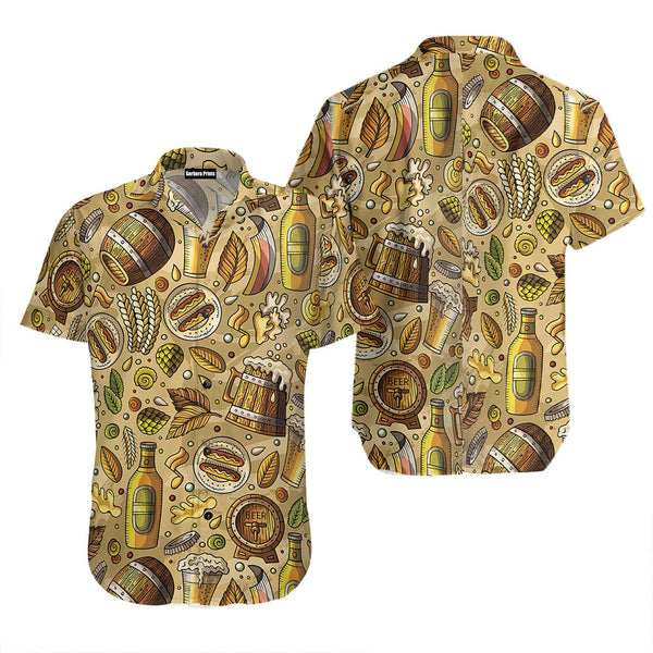 Beer Fest Seamless Pattern Aloha Hawaiian Shirt