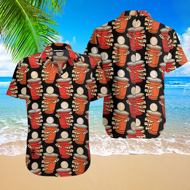 Beer Pong Halloween Party Hawaiian Shirt