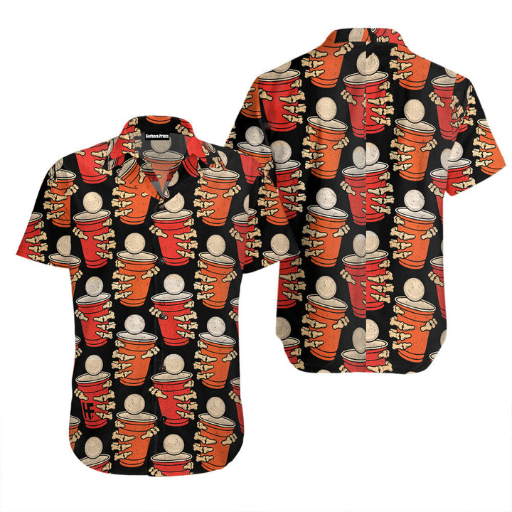 Beer Pong Halloween Party Hawaiian Shirt