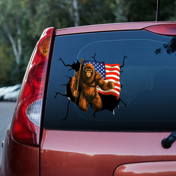Bigfoot American Flag 3D Vinyl Car Decal Stickers CS8007
