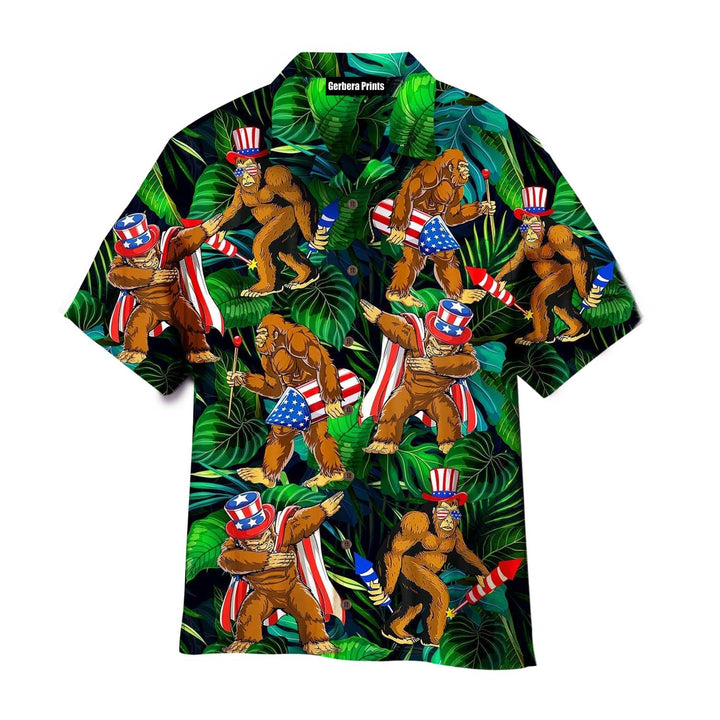 Bigfoot Happy Independence Day American Flag Aloha Hawaiian Shirts For Men and For Women WT2068 gerbera prints