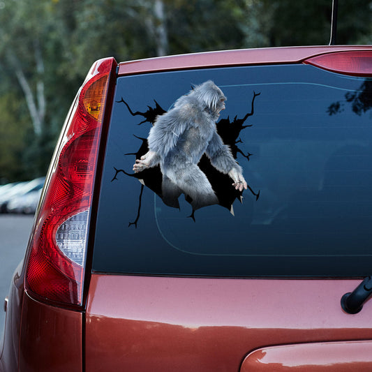 Bigfoot Is Coming Yeti Cracked Car Decal Sticker | Waterproof | PVC Vinyl | CCS5123-Colorful-Gerbera Prints.