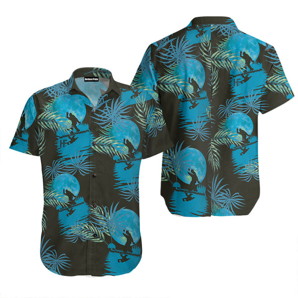 Bigfoot Tropical Blue Moon Hawaiian Shirt