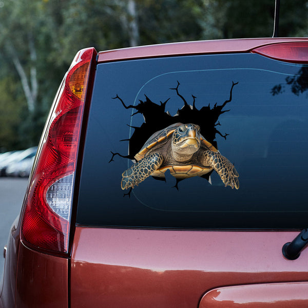 Black And Yellow Sea Turtle 3D Vinyl Car Decal Stickers CS8166