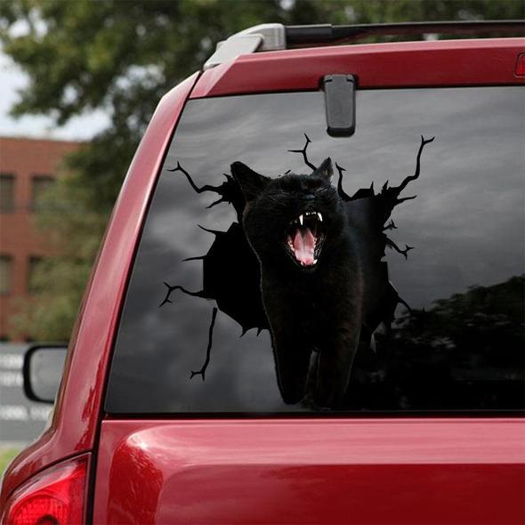 Cats Lover Cracked Car Decal Sticker | Waterproof | PVC Vinyl | CCS1697