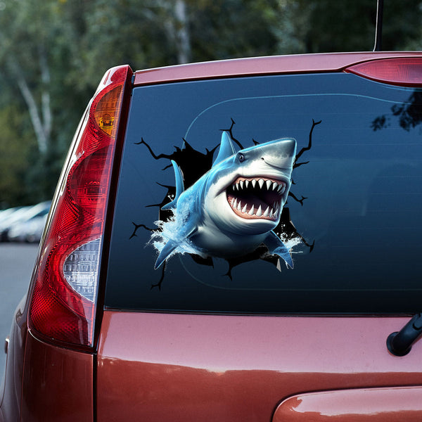 Blue Shark 3D Vinyl Car Decal Stickers CS8097
