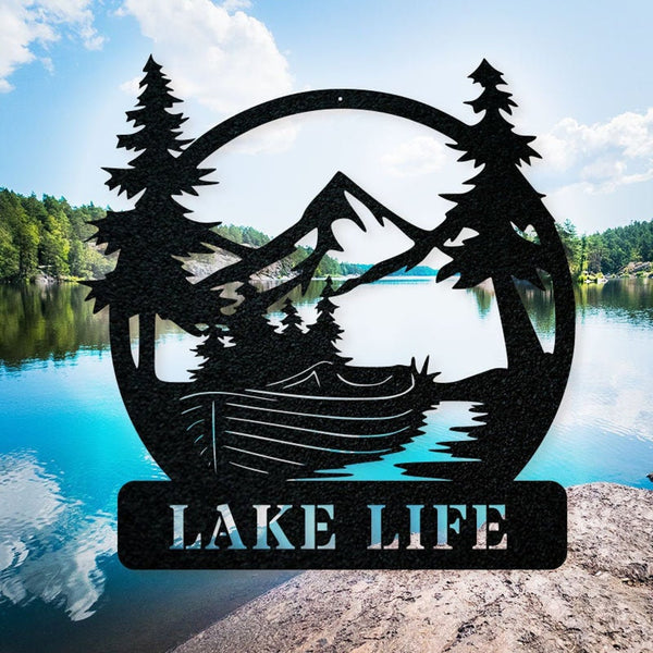 Boat Lake Life Custom Name Laser Cut Metal Signs