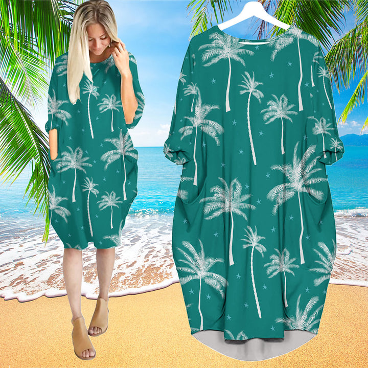 Bright Exotic Tropical Summer Long Sleeve Midi Dress | MD1530