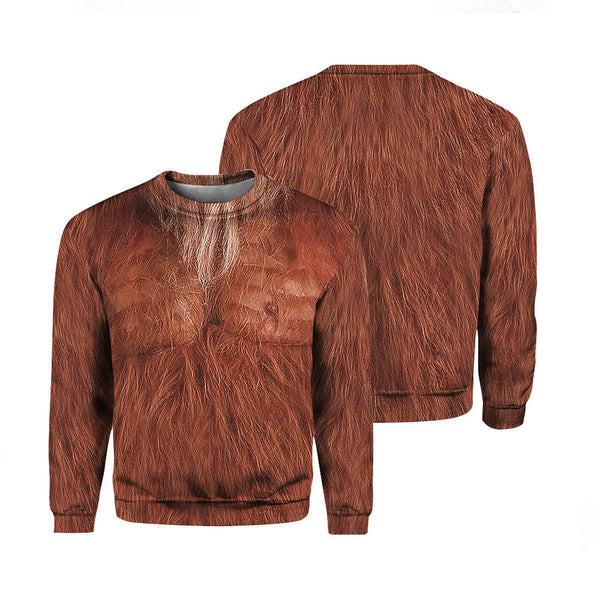 Brown Bigfoot Hairy Crewneck Sweatshirt For Men & Women Ho3353