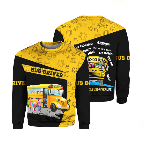 Bus Driver School Bus Crewneck Sweatshirt For Men & Women HP5017
