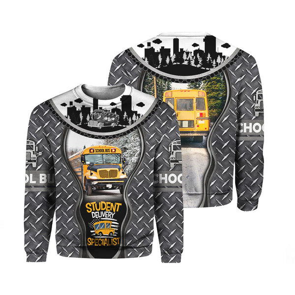 Bus Driver School Bus Crewneck Sweatshirt For Men & Women HP5377