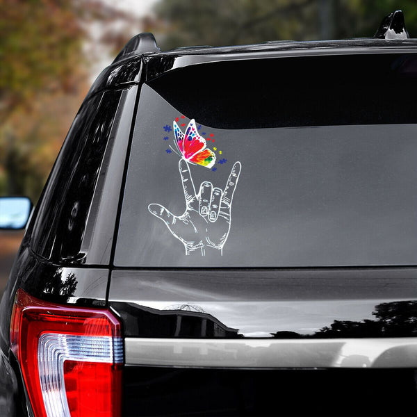 Butterfly Autism Awareness Cracked Car Decal Sticker | Waterproof | PVC Vinyl | CCS2284