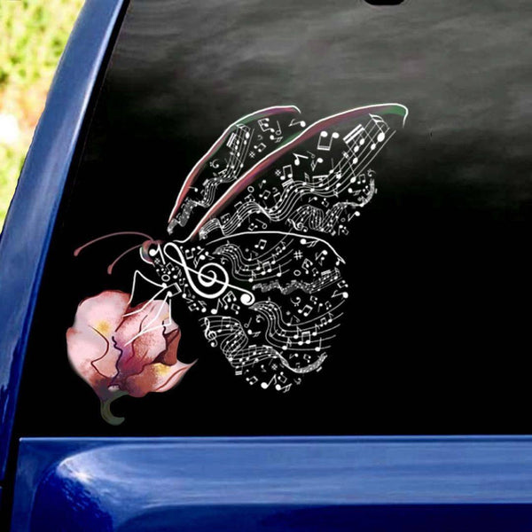 Butterfly Music Cracked Car Decal Sticker | Waterproof | PVC Vinyl | CCS2282