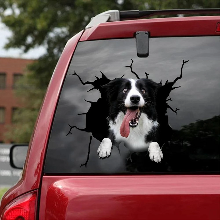 Funny Border Collie Dog 3D Vinyl Car Decal Sticker