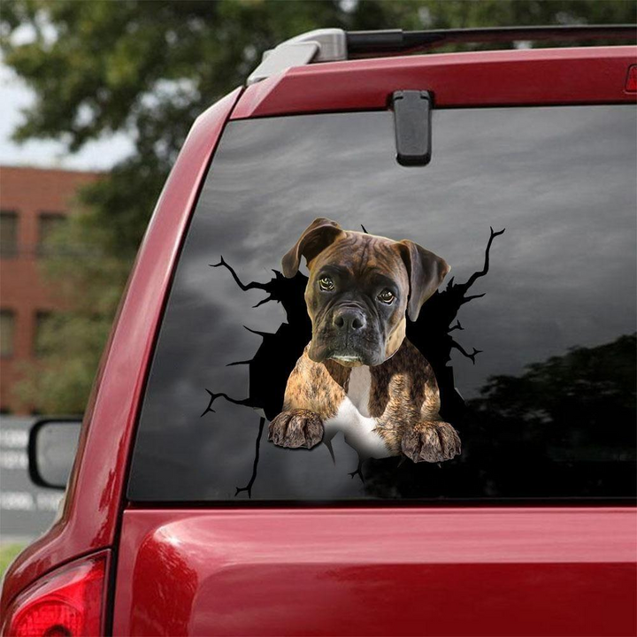 Funny Boxer Dog 3D Vinyl Car Decal Sticker