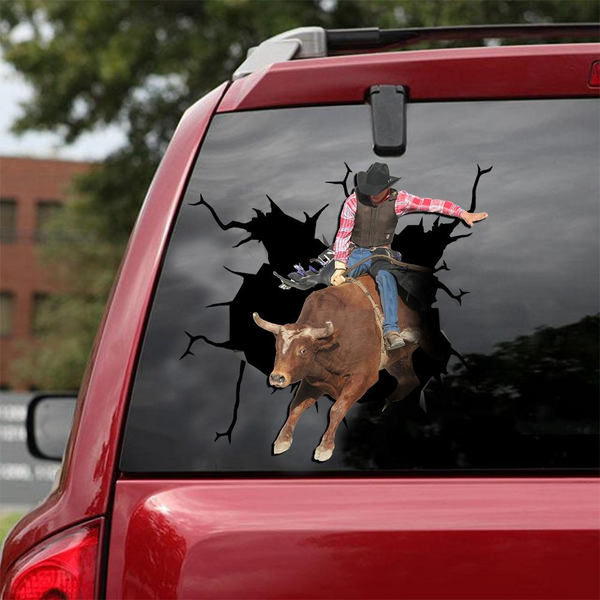 Bull Riding 3D Vinyl Car Decal Sticker