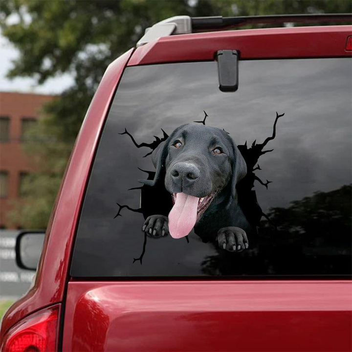 Funny Black Labrador Retriever Dog 3D Vinyl Car Decal Sticker