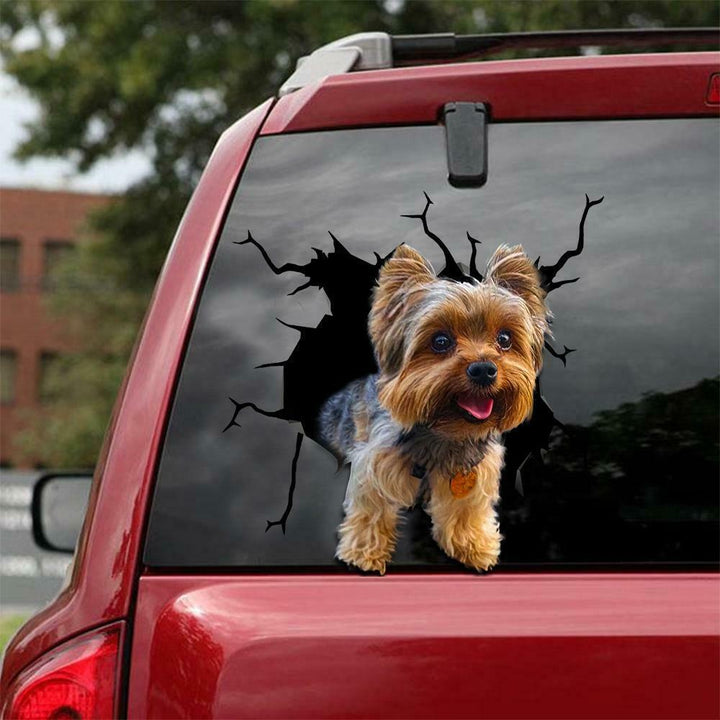 Funny Yorkshire Terriers Dog 3D Vinyl Car Decal Sticker