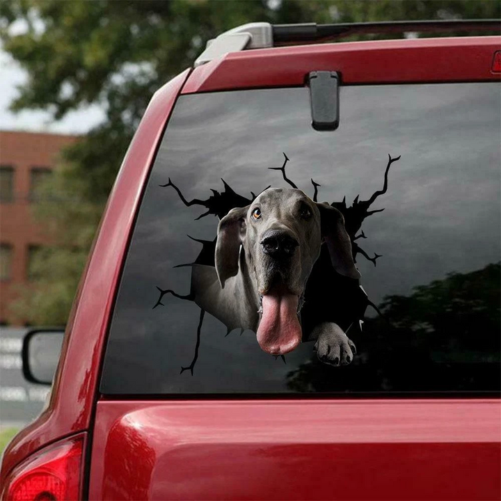 Funny Great Dane Dog 3D Vinyl Car Decal Sticker