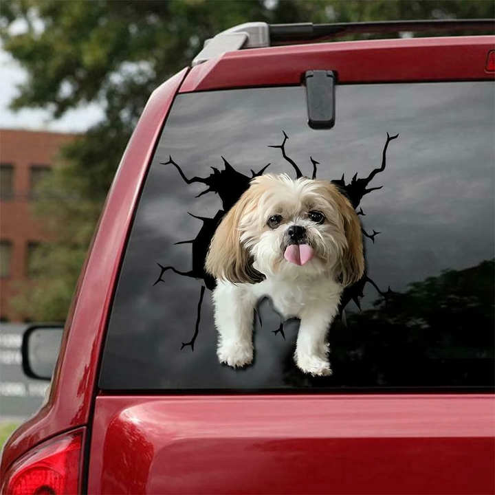 Funny Shih Tzu Dog 3D Vinyl Car Decal Sticker