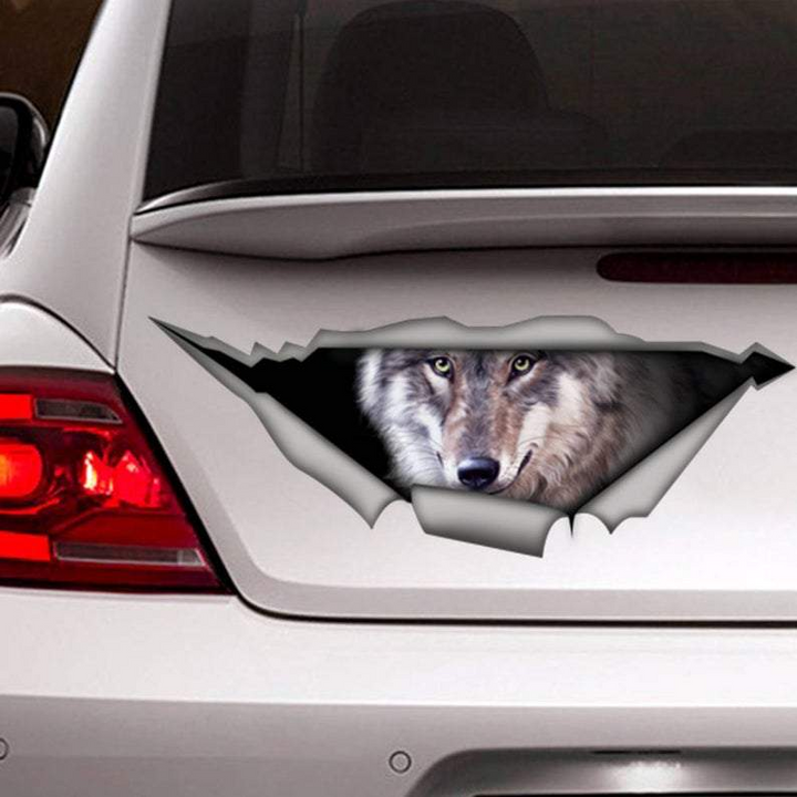 Grey Wolf 3D Vinyl Car Decal Sticker