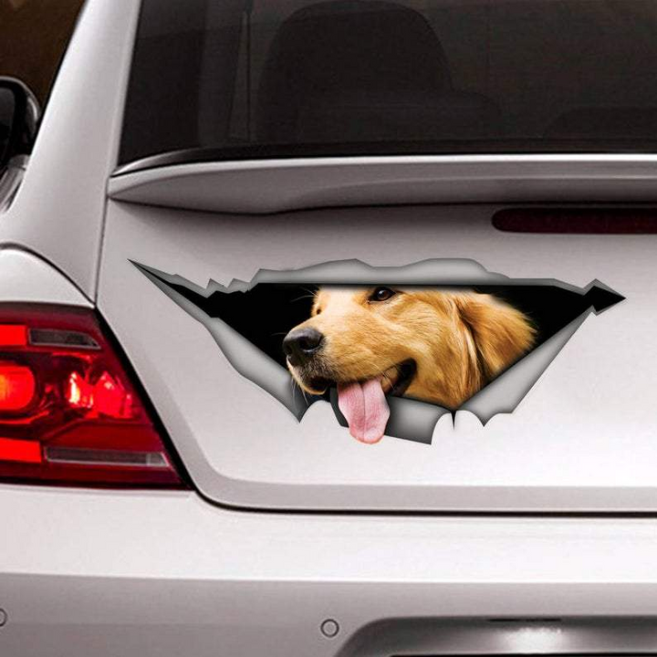 Golden Retriever Dog 3D Vinyl Car Decal Sticker