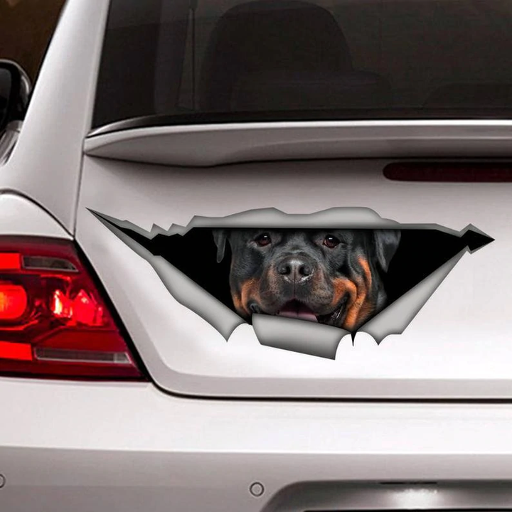 Funny Rottweiler Dog 3D Vinyl Car Decal Sticker