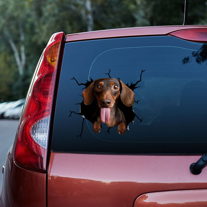 Funny Dachshund Dog 3D Vinyl Car Decal Sticker