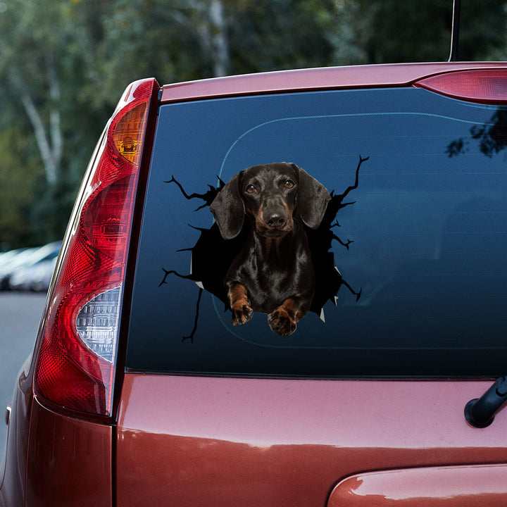 Funny Dachshund Dog 3D Vinyl Car Decal Sticker