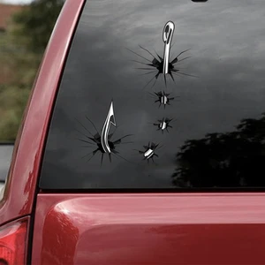 Fishing Hook 3D Vinyl Car Decal Sticker