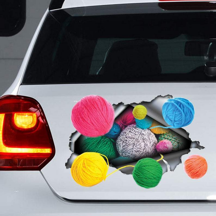 Balls Of Yarn 3D Vinyl Car Decal Sticker