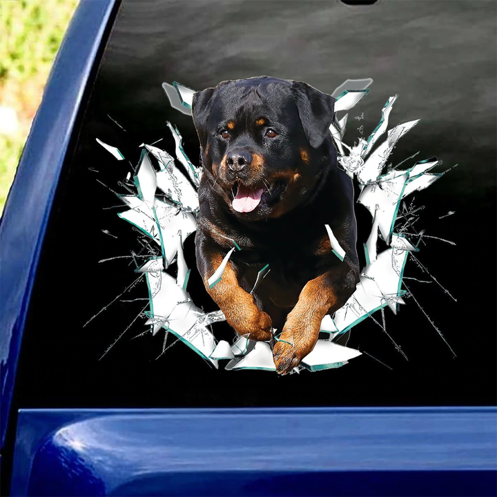 Funny Rottweiler Dog 3D Vinyl Car Decal Sticker