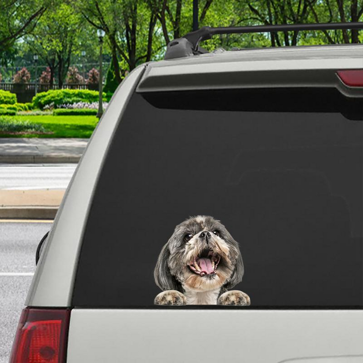 Funny Shih Tzu Dog 3D Vinyl Car Decal Sticker